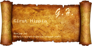Girst Hippia névjegykártya